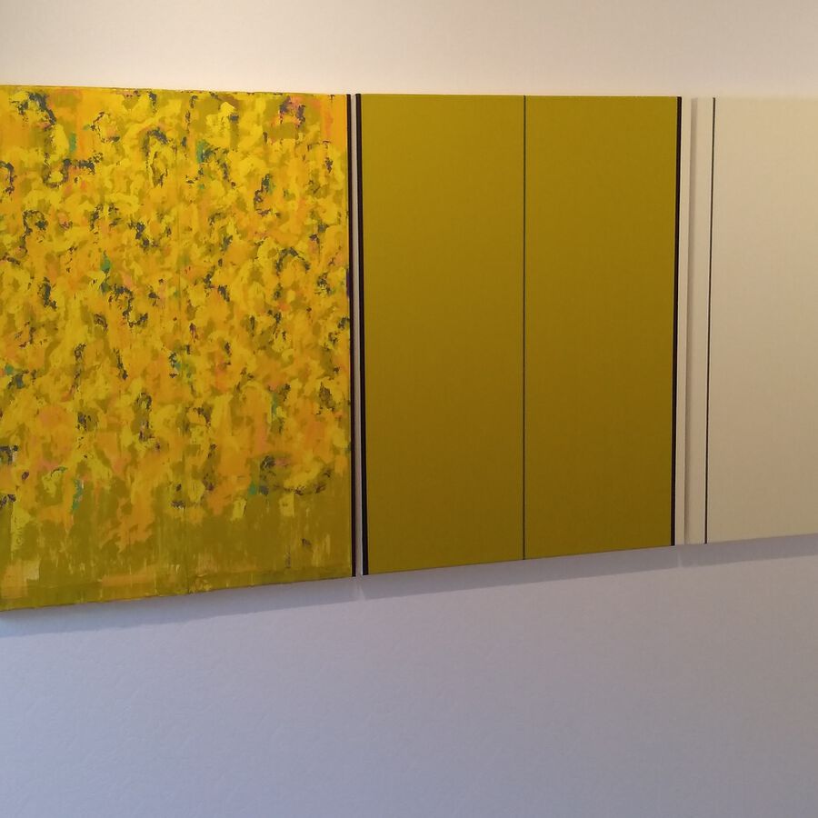 Ernst Wolf, 1/20 Gleichzeit, 2020, Öl auf Leinwand, 90x180 cm